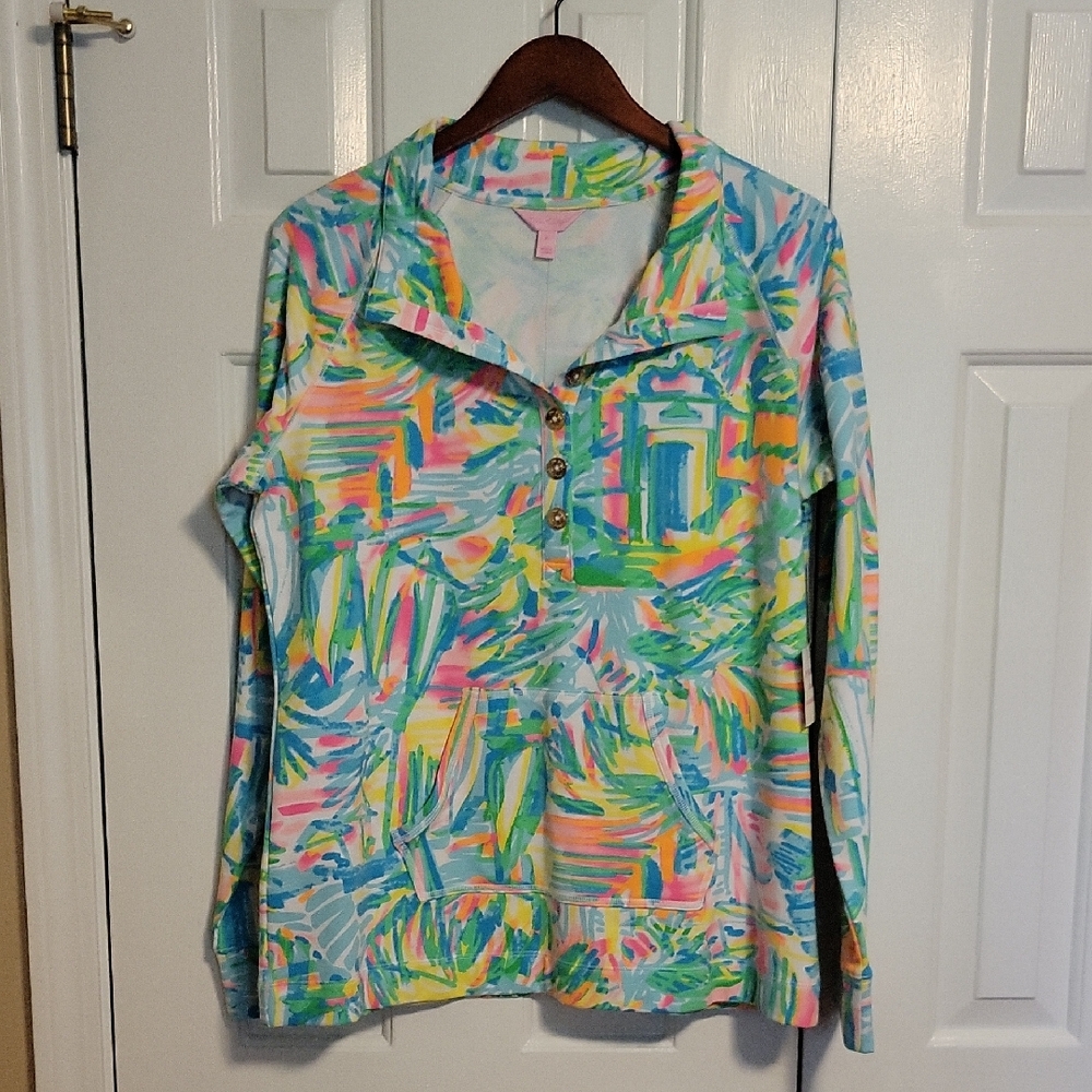 Lilly Pulitzer Blue Green Graphic Hoodie